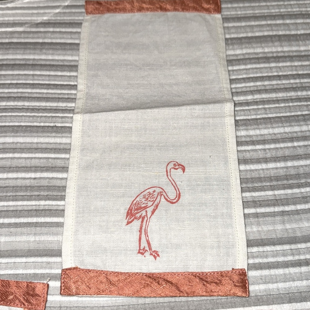 Coffee/tea cotton napkins cotton pink flamingo set of 4